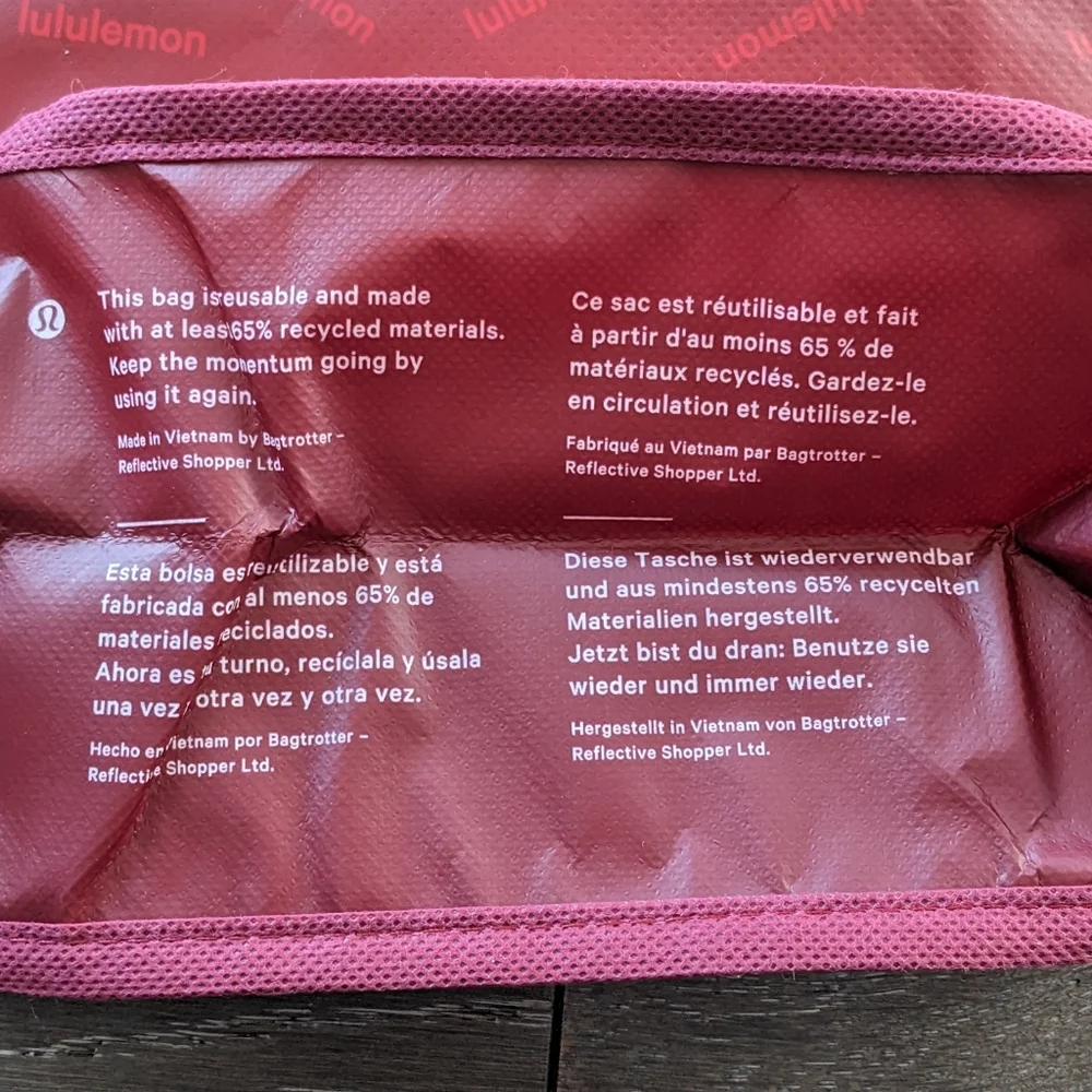 Lululemon Red Tote Bag